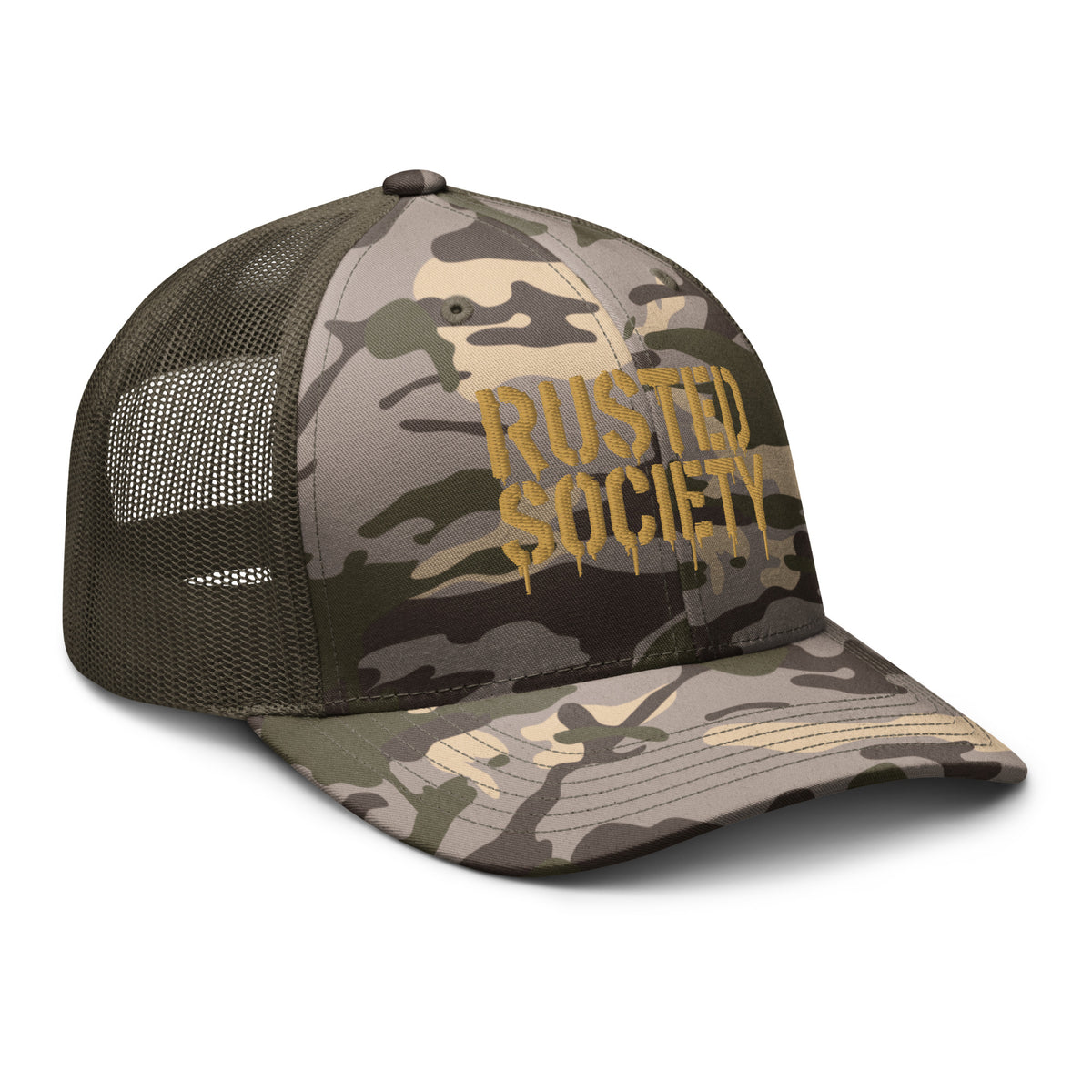 RustedSociety Camo Trucker Cap - Embroidered