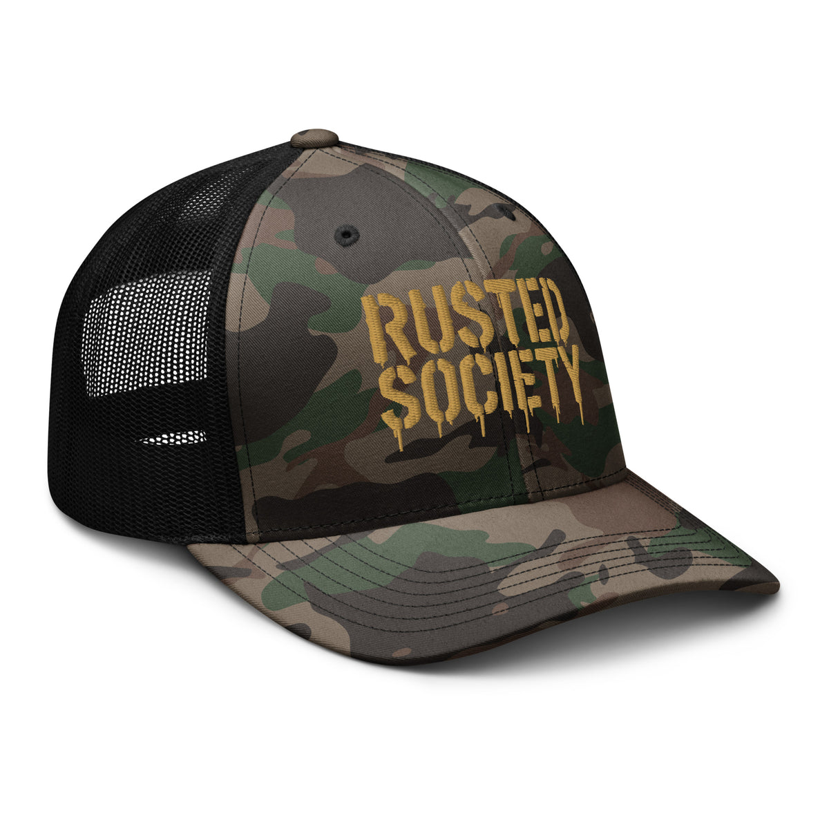 RustedSociety Camo Trucker Cap - Embroidered