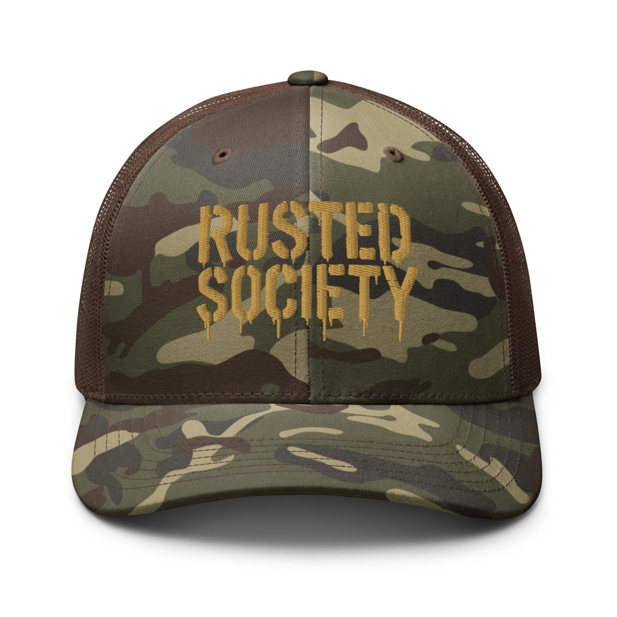 RustedSociety Camo Trucker Cap - Embroidered